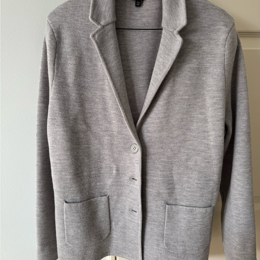 Gray Blazer Cardigan